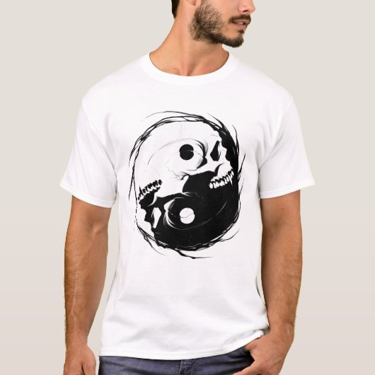 Donk Yin Yang Vampire Skull Religbol T-shirt (Voorkant)