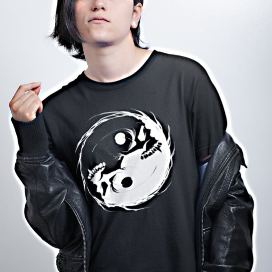 Donk Yin Yang Vampire Skull Religbol T-shirt