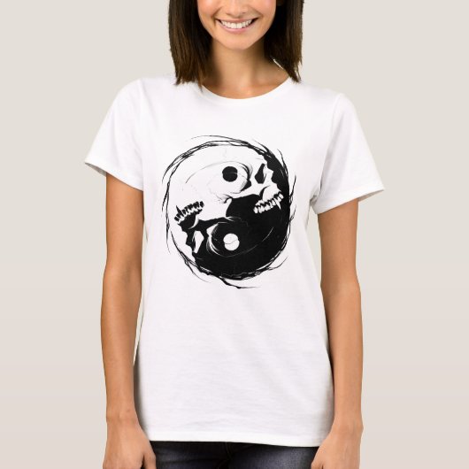 Donk Yin Yang Vampire Skull Religbol T-shirt (Voorkant)
