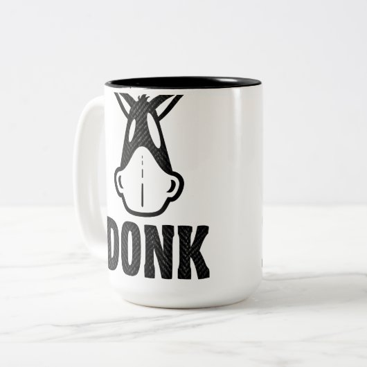 DONK - zwart op wit - Mok (Voorkant links)