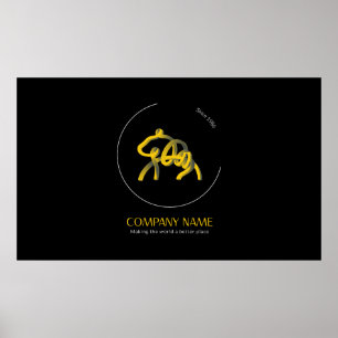 Donker aangepaste logo poster afdrukken