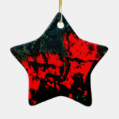 Donker abstract gerecycled kunststofmotief keramisch ornament (Achterkant)