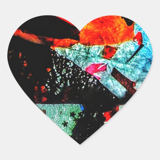 Donker abstract hart sticker, Kalme duisternis abs Hart Sticker (Voorkant)