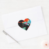 Donker abstract hart sticker, Kalme duisternis abs Hart Sticker (Envelop)