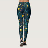 Donker Abstract kosmisch patroon Leggings (Achterkant)