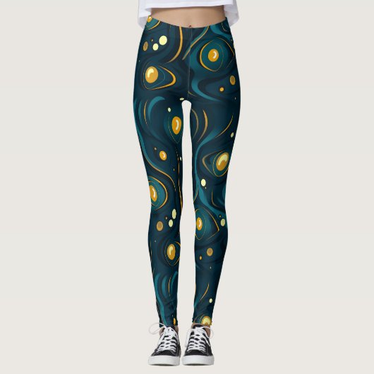 Donker Abstract kosmisch patroon Leggings (Voorkant)