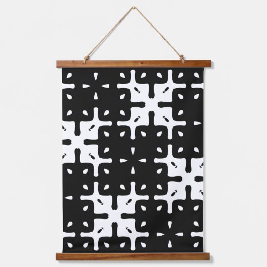 Donker Abstract tegelpatroon Hangend Wandkleed (Voorkant)