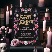 Donker Academia Gotisch Goud Bloemen Zoet 16 Kaart