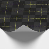 Donker Academia Goud Kant Diamant Patroon (Zwart) Cadeaupapier (Hoek)