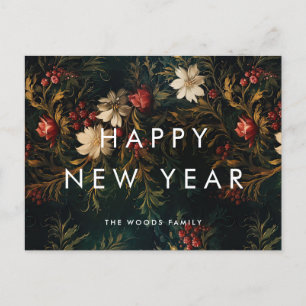 Donker  achtergrond Minimalistisch Gelukkig Nieuwj Feestdagenkaart