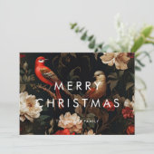 Donker  achtergrond Minimalistische vrolijke kerst Feestdagenkaart (Staand voorkant)