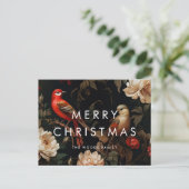 Donker  achtergrond Minimalistische vrolijke kerst Feestdagenkaart (Staand voorkant)