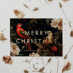 Donker  achtergrond Minimalistische vrolijke kerst Folie Feestdagenkaart<br><div class="desc">Dark Merry Christmas Folie kaart: een origineel en opvallend ontwerp,  met een gedurfd minimalistisch lettertype gemengd met een  elegante achtergrond.</div>