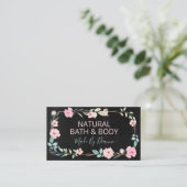 Donker alkboard met handgemaakte spa, wissel en li visitekaartje (Staand voorkant)