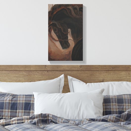 Donker Andalusisch, Andalusische, Paardenkunst, Sp Canvas Afdruk (Insitu (Slaapkamer))