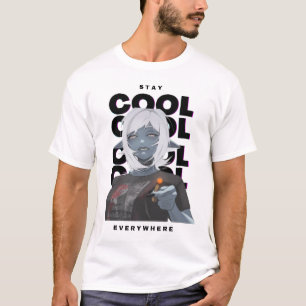 Donker anime meisje t-shirt