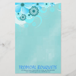Donker Aqua Blauw Hibiscus Bloemist Papier Papier