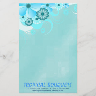 Donker Aqua Blauw Hibiscus Bloemist Papier Papier