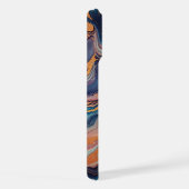 Donker Aqua Blauw Paarse Roze Gouden Marmeren Kuns iPhone Hoesje (Rechterkant)