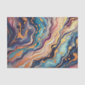 Donker Aqua Blauw Paarse Roze Gouden Marmeren Kuns Tissuepapier (Voorkant)