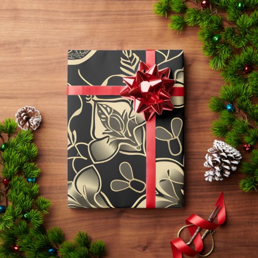 Donker Arabisch bloempatroon Cadeaupapier (Feestdagen Geschenken)