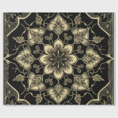 Donker Arabisch bloempatroon Cadeaupapier (Vlak)