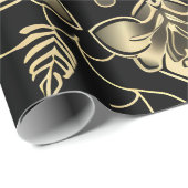 Donker Arabisch bloempatroon Cadeaupapier (Rol Hoek)