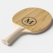 Donker Bamboe Monogram Tafeltennisbatje (Voorkant Gekanteld)