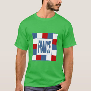Donker basic t-shirt-shirt groene klaver FRANKRIJK T-shirt