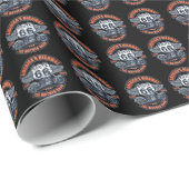 Donker Basic thema Route 66 Motorfietsen Cadeaupapier (Rol Hoek)