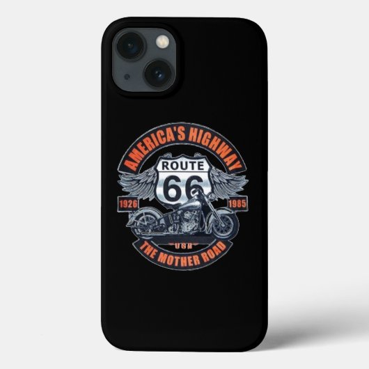 Donker Basic thema Route 66 Motorfietsen Case-Mate iPhone Case (Achterkant)