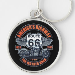 Donker Basic thema Route 66 Motorfietsen Sleutelhanger