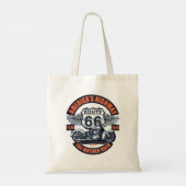 Donker Basic thema Route 66 Motorfietsen Tote Bag (Achterkant)