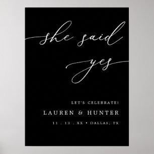 Donker Black Ze zei ja: welkom bij Engagement Part Poster