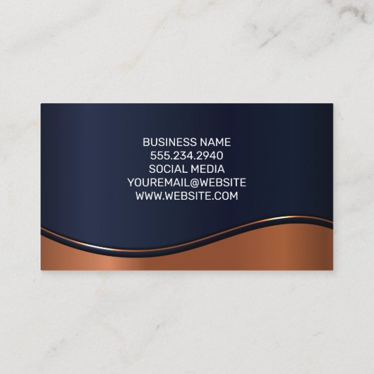 Donker Blauw | metaalgolf Visitekaartje (Achterkant)