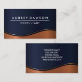 Donker Blauw | metaalgolf Visitekaartje (Voorkant / Achterkant)