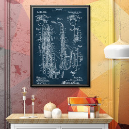 Donker Blauw | Octrooi op saxofoon Poster