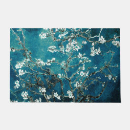 Donker Blauwgroen amandelbloesems van VanGogh Door Deurmat