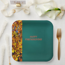 Donker Blauwgroen Bladeren Thanksgiving Friendsgiv