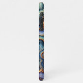 Donker Blauwgroen Blauw Amethist Paarse Gouden Mar iPhone Hoesje (Linkerkant)