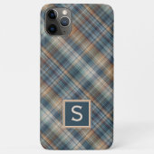 Donker Blauwgroen Blauw Beige Tan Plaid Gingham Pa Case-Mate iPhone Case (Achterkant)