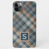 Donker Blauwgroen Blauw Beige Tan Plaid Gingham Pa iPhone Hoesje (Achterkant)
