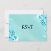 Donker Blauwgroen Blauw Bloemen Elegante RSVP Reac (Voorkant)