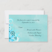 Donker Blauwgroen Blauw Bloemen Elegante RSVP Reac (Achterkant)