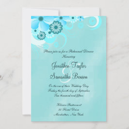 Donker Blauwgroen Blauw Bloemen Repetitie Diner In Kaart