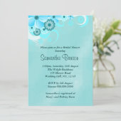 Donker Blauwgroen Blauw Bloemen Vrijgezellenfeest Kaart (Staand voorkant)