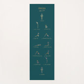 Donker Blauwgroen blauw, Chakra Yogi Vinyasa Flow  Yogamat (Voorkant)