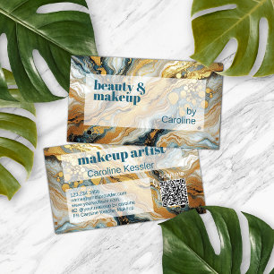 Donker Blauwgroen Blauw Grijs Wit Goud Marmeren Ku Visitekaartje