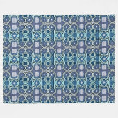 Donker Blauwgroen Blauw Groen Turquoise Violet Tri Fleece Deken (Voorkant (Horizontaal))