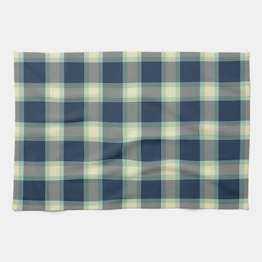 Donker Blauwgroen blauw Mint Groen Klassiek Tartan Theedoek (Horizontaal)